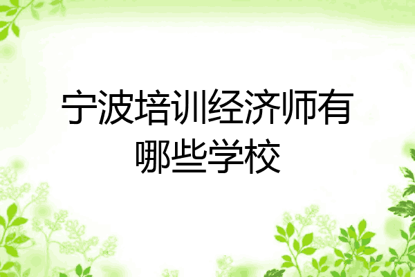宁波培训经济师有哪些学校