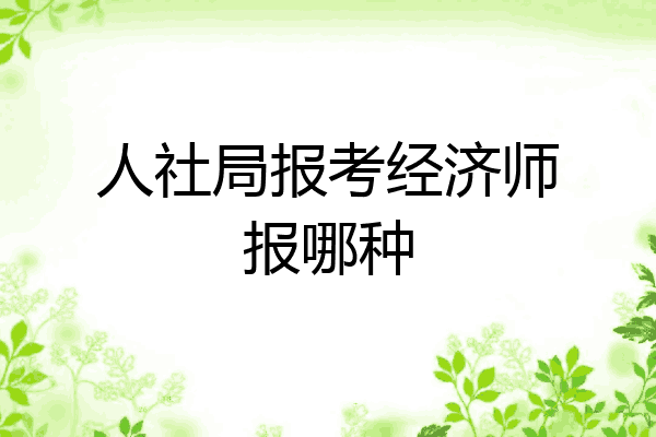 人社局报考经济师报哪种