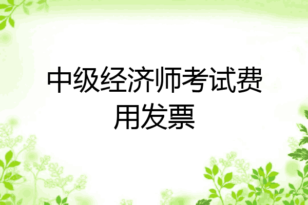 中级经济师考试费用发票