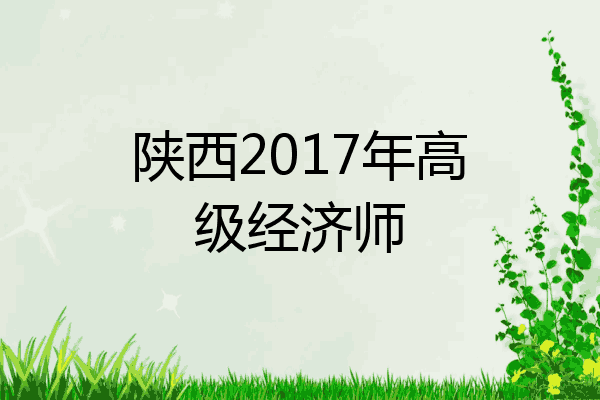 陕西2017年高级经济师