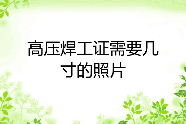 高压焊工证需要几寸的照片
