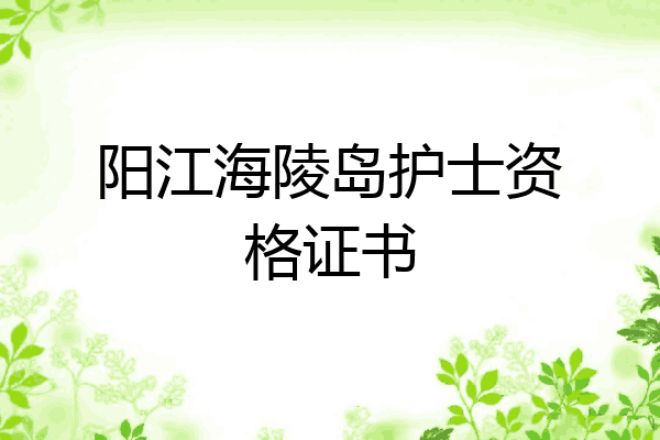 阳江海陵岛护士资格证书