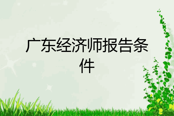 广东经济师报告条件