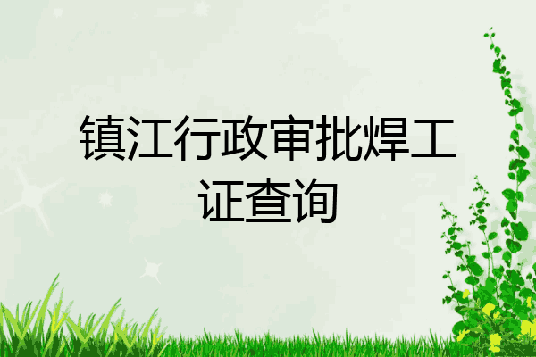 镇江行政审批焊工证查询