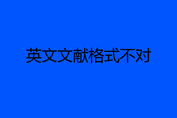 英文文献格式不对