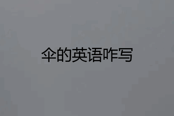 伞的英语咋写