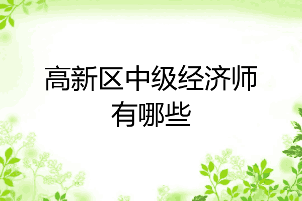 高新区中级经济师有哪些