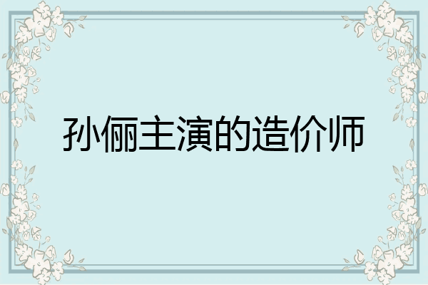 孙俪主演的造价师