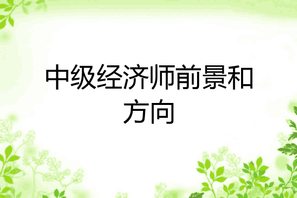 中级经济师前景和方向