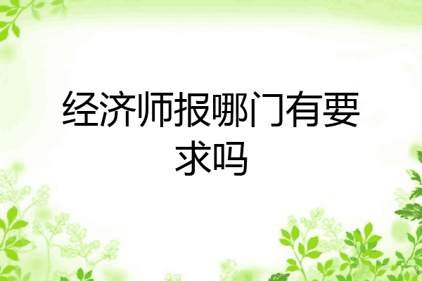 经济师报哪门有要求吗
