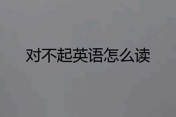 对不起英语怎么读