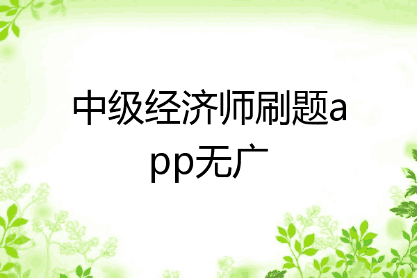 中级经济师刷题app无广