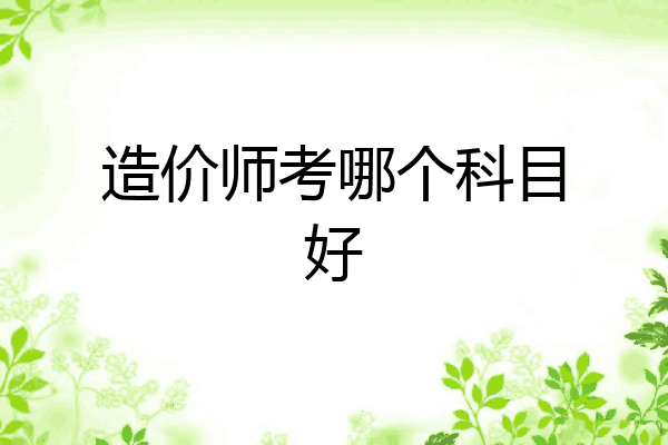 造价师考哪个科目好