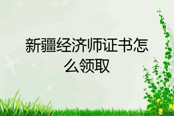 新疆经济师证书怎么领取