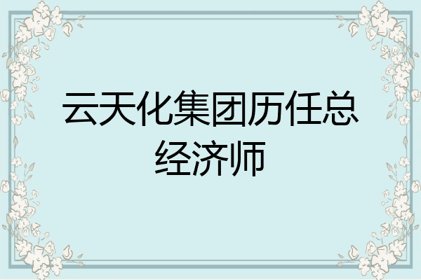 云天化集团历任总经济师