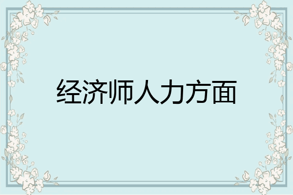 经济师人力方面