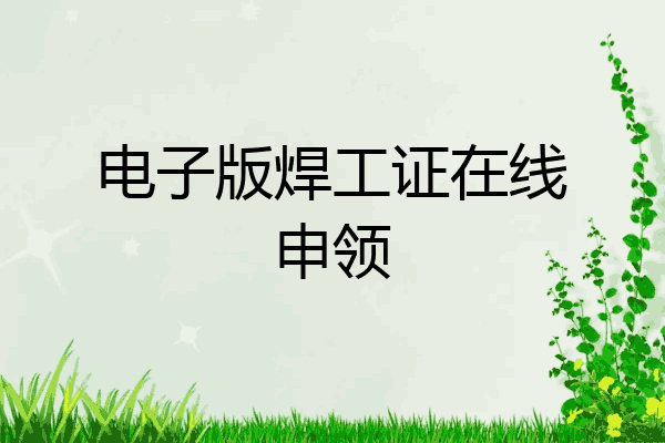 电子版焊工证在线申领