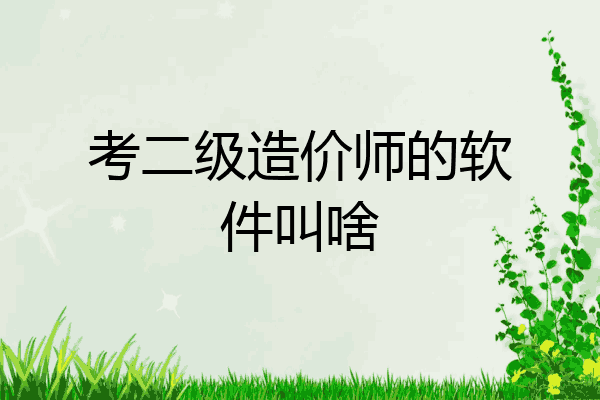 考二级造价师的软件叫啥