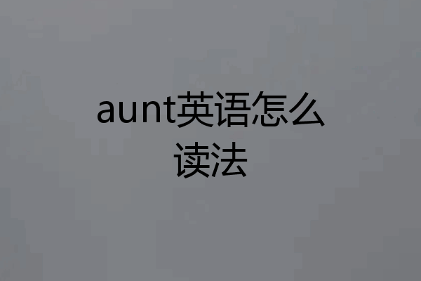 aunt英语怎么读法