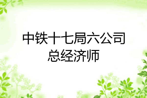 中铁十七局六公司总经济师