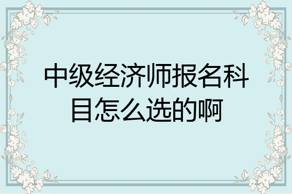 中级经济师报名科目怎么选的啊