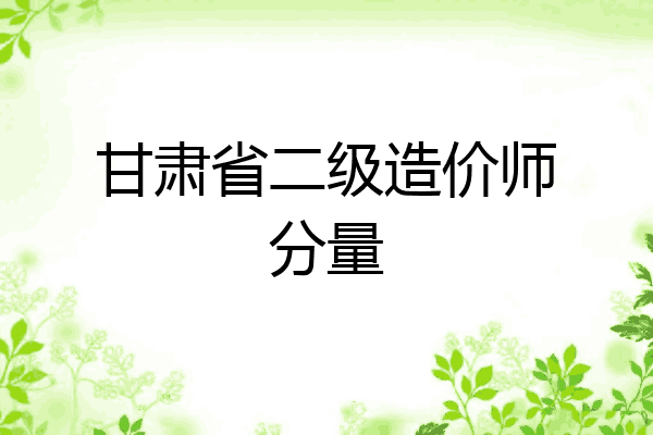甘肃省二级造价师分量