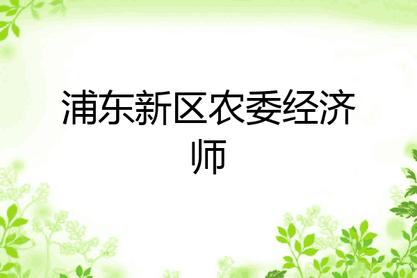 浦东新区农委经济师