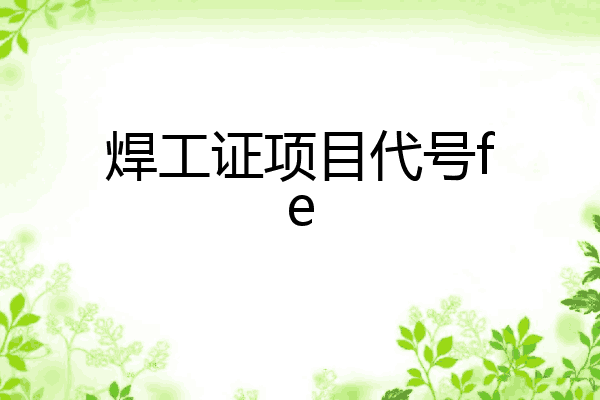 焊工证项目代号fe