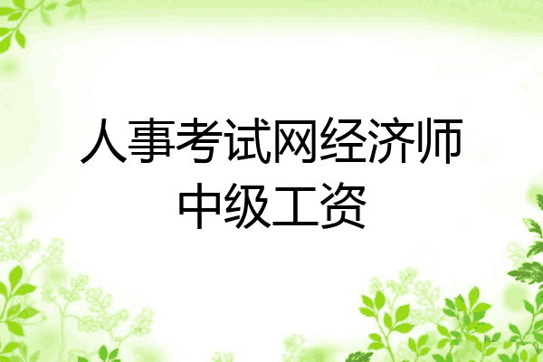 人事考试网经济师中级工资