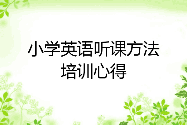 小学英语听课方法培训心得