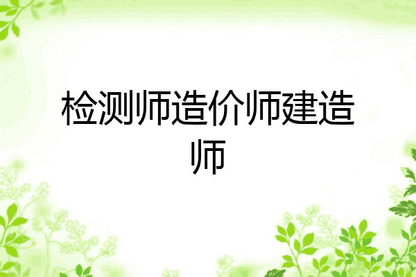 检测师造价师建造师