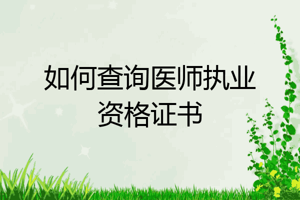 如何查询医师执业资格证书