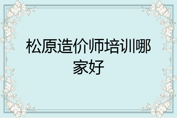 松原造价师培训哪家好