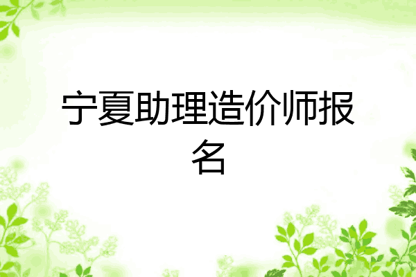 宁夏助理造价师报名