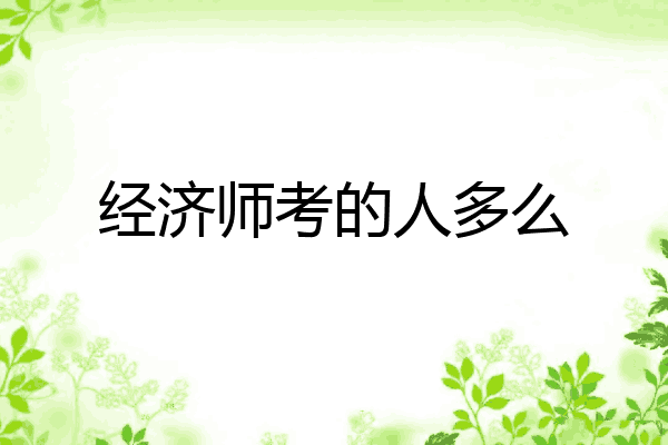 经济师考的人多么