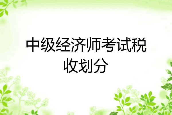 中级经济师考试税收划分