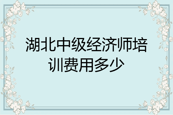 湖北中级经济师培训费用多少