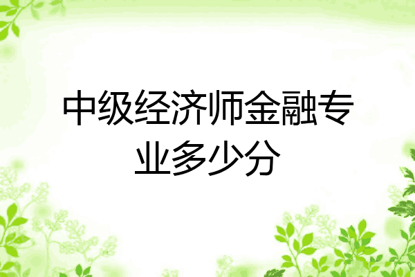 中级经济师金融专业多少分