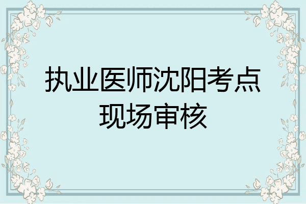 执业医师沈阳考点现场审核