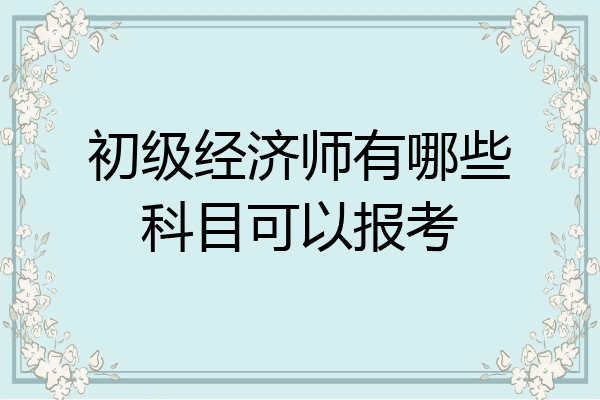 初级经济师有哪些科目可以报考
