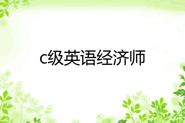 c级英语经济师
