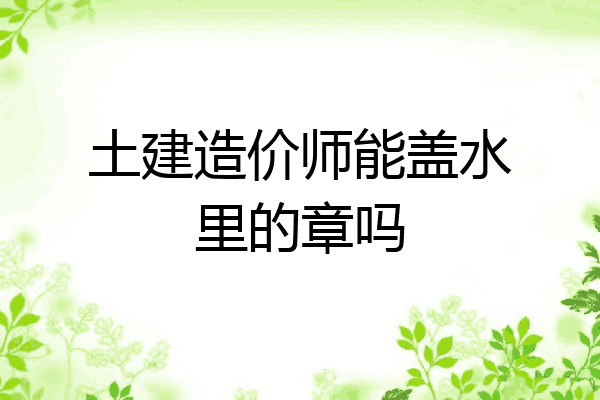土建造价师能盖水里的章吗