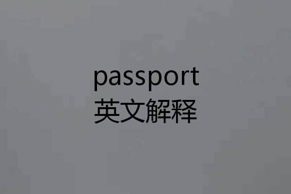 passport英文解释
