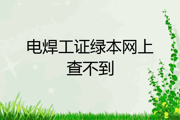 电焊工证绿本网上查不到
