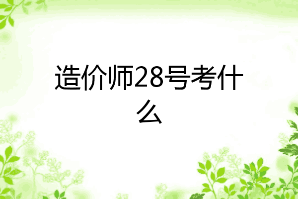 造价师28号考什么