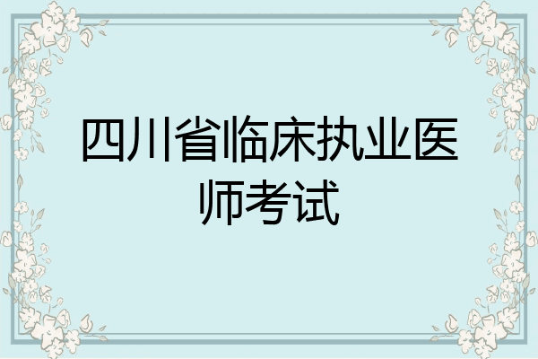 四川省临床执业医师考试