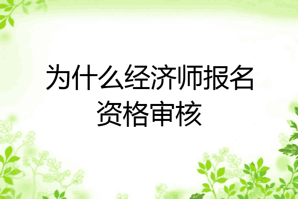 为什么经济师报名资格审核