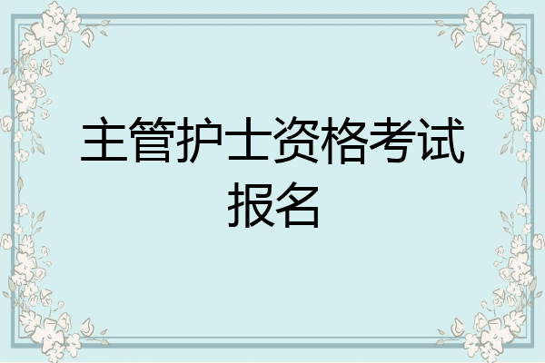 主管护士资格考试报名