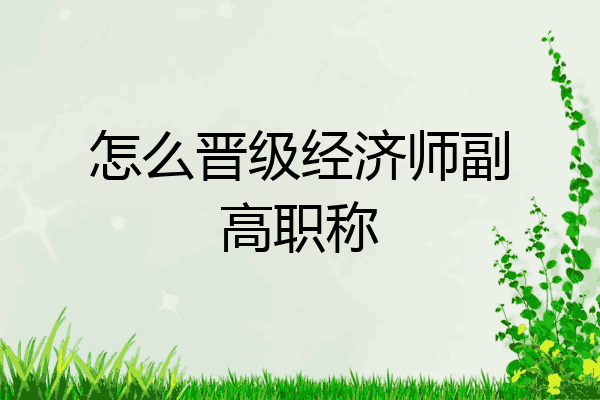 怎么晋级经济师副高职称