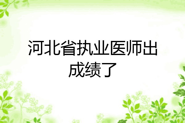 河北省执业医师出成绩了